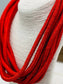 Slub 8-Strand Necklace (red)