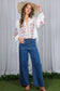 White Embroidered Long Puff Blouse