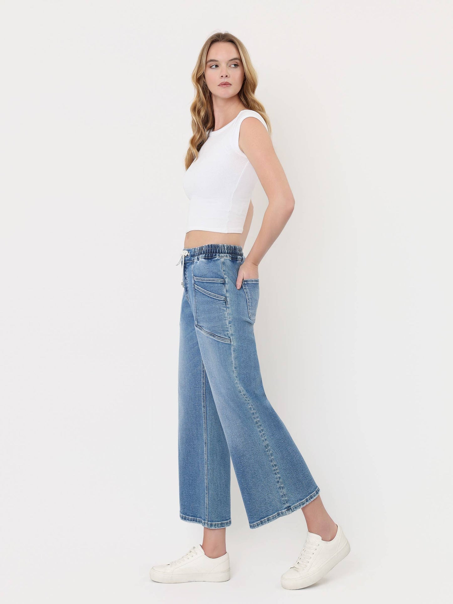 Vervet Drawstring Wideleg Jeans