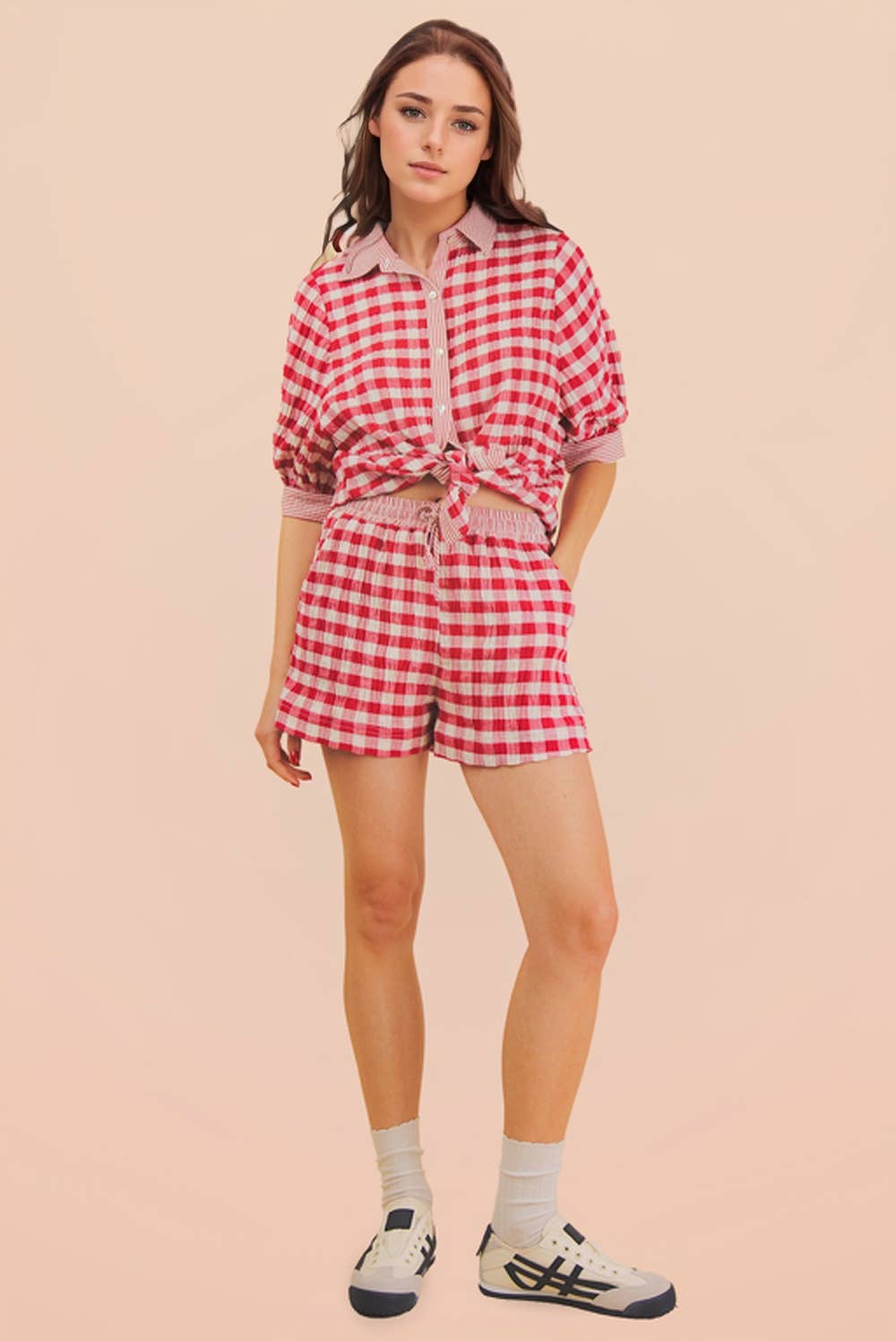 Gingham Shorts Set