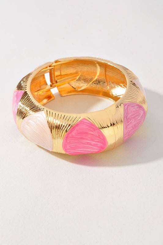Color Marble Design Metal Bangle Bracelet