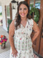 Garden Party Cream Floral Ruffle Midi
