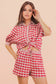 Gingham Shorts Set