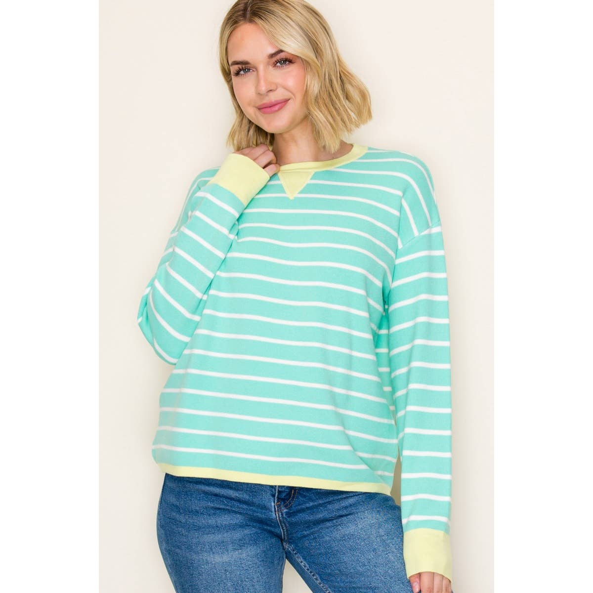 Mint Stripe Sweater