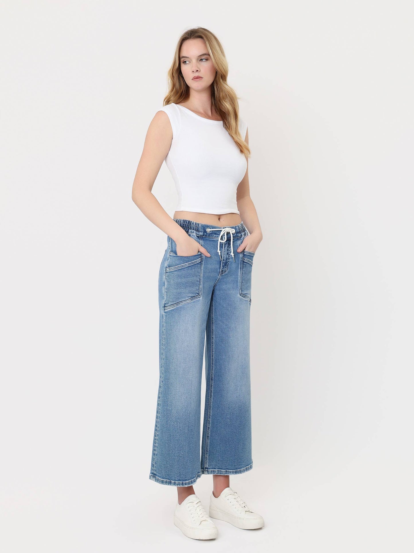Vervet Drawstring Wideleg Jeans