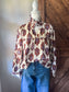 Ruffled High Neck Print Top