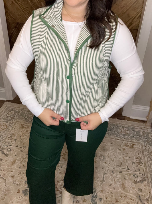 Green Striped Vest