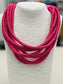 Slub 8-Strand Necklace (dusty pink)
