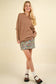 Mocha Dolman Sleeve Oversized Knit Sweater Top