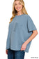 Corded Short Sleeve Front Pocket Top