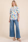 Floral Half Button-Up Blouse