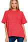 Corded Short Sleeve Front Pocket Top