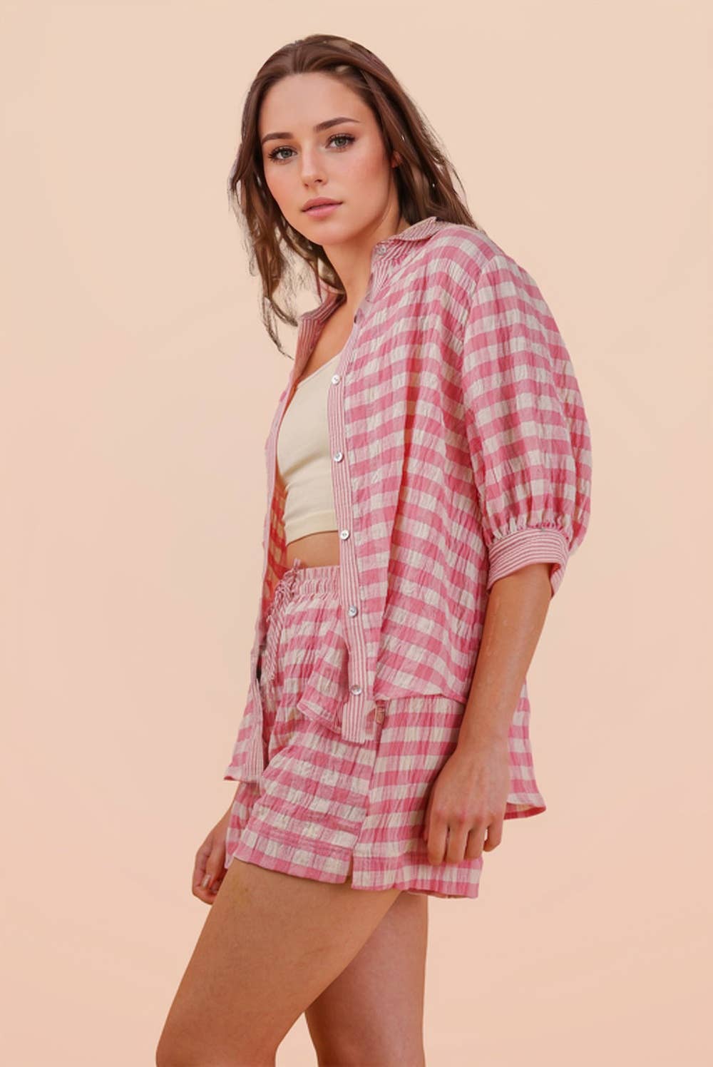 Gingham Shorts Set