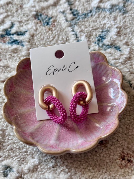 Gold and Pink Beaded Links