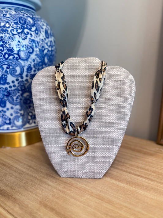 Leopard Scarf Necklace