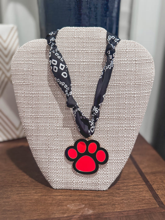 Dawg Paw Scarf Necklace