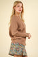 Mocha Dolman Sleeve Oversized Knit Sweater Top