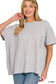 Corded Short Sleeve Front Pocket Top
