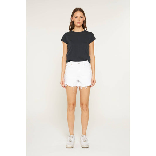 White High Rise Shorts