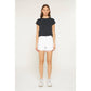 White High Rise Shorts
