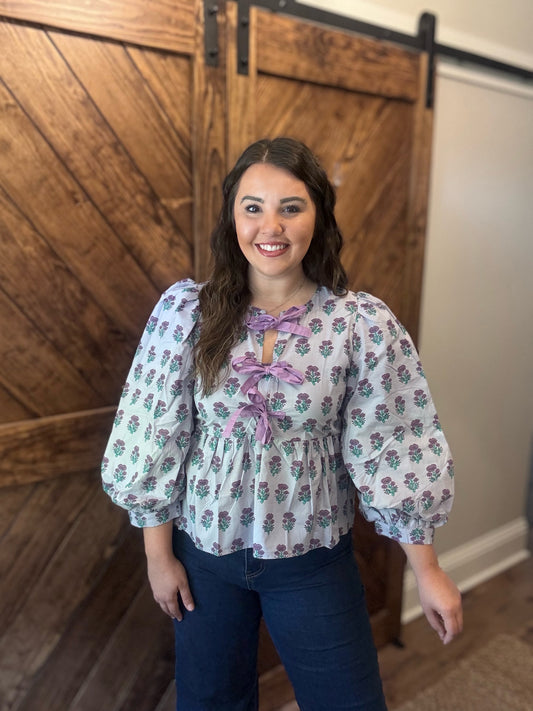 Lavender Peplum Top