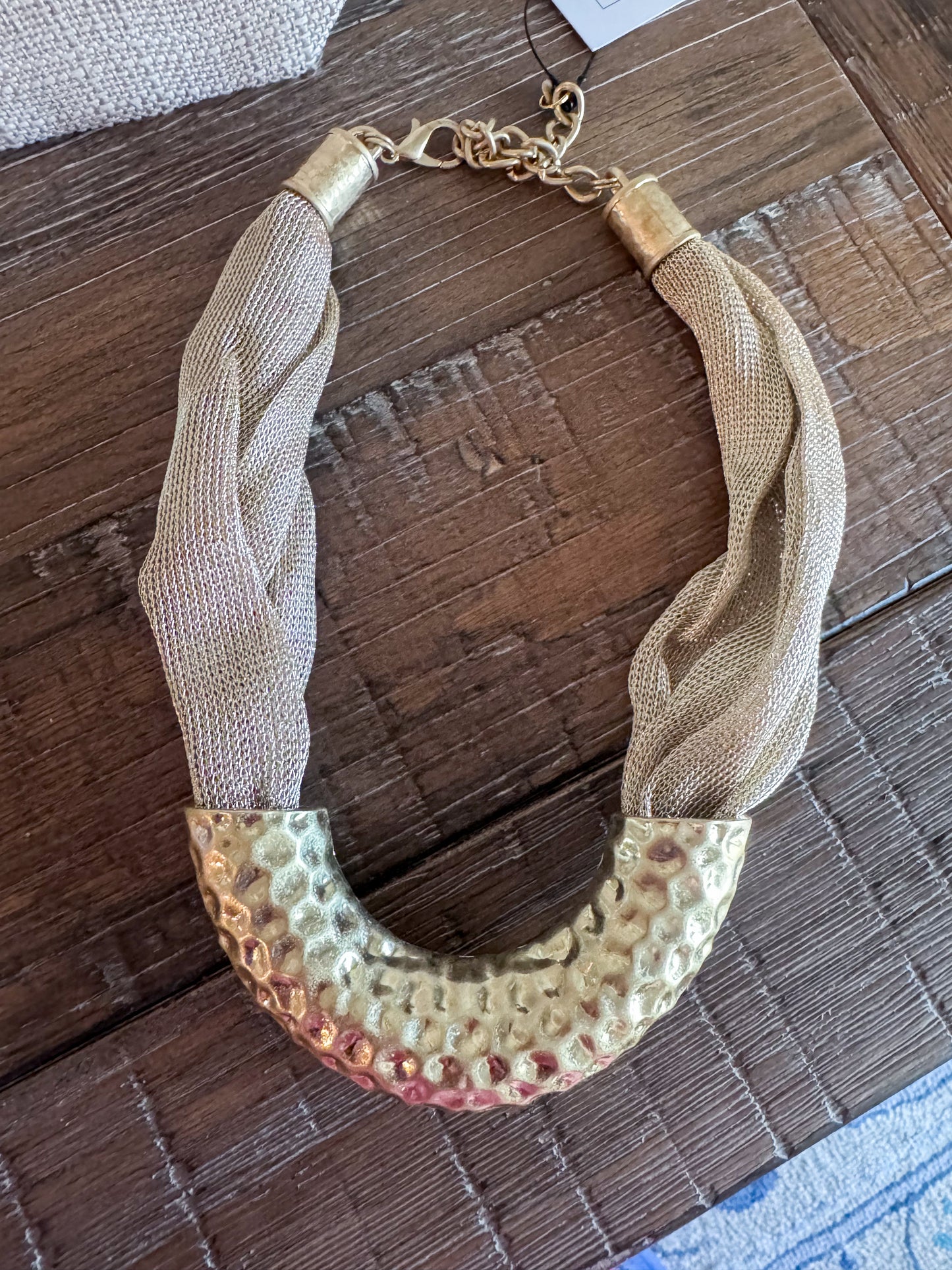 Gold Fabric Necklace