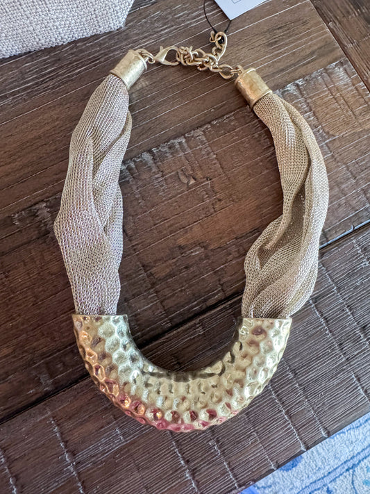 Gold Fabric Necklace