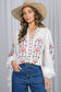 White Embroidered Long Puff Blouse