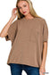 Corded Short Sleeve Front Pocket Top