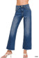 High Waist Straight Leg Dark Wash Denim Pants