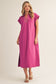 Magenta Collared Midi Dress