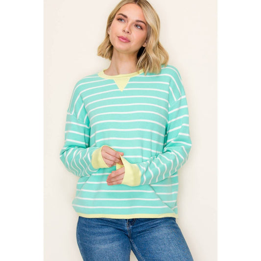 Mint Stripe Sweater