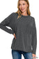 Light Mocha Corded Long Sleeve Top