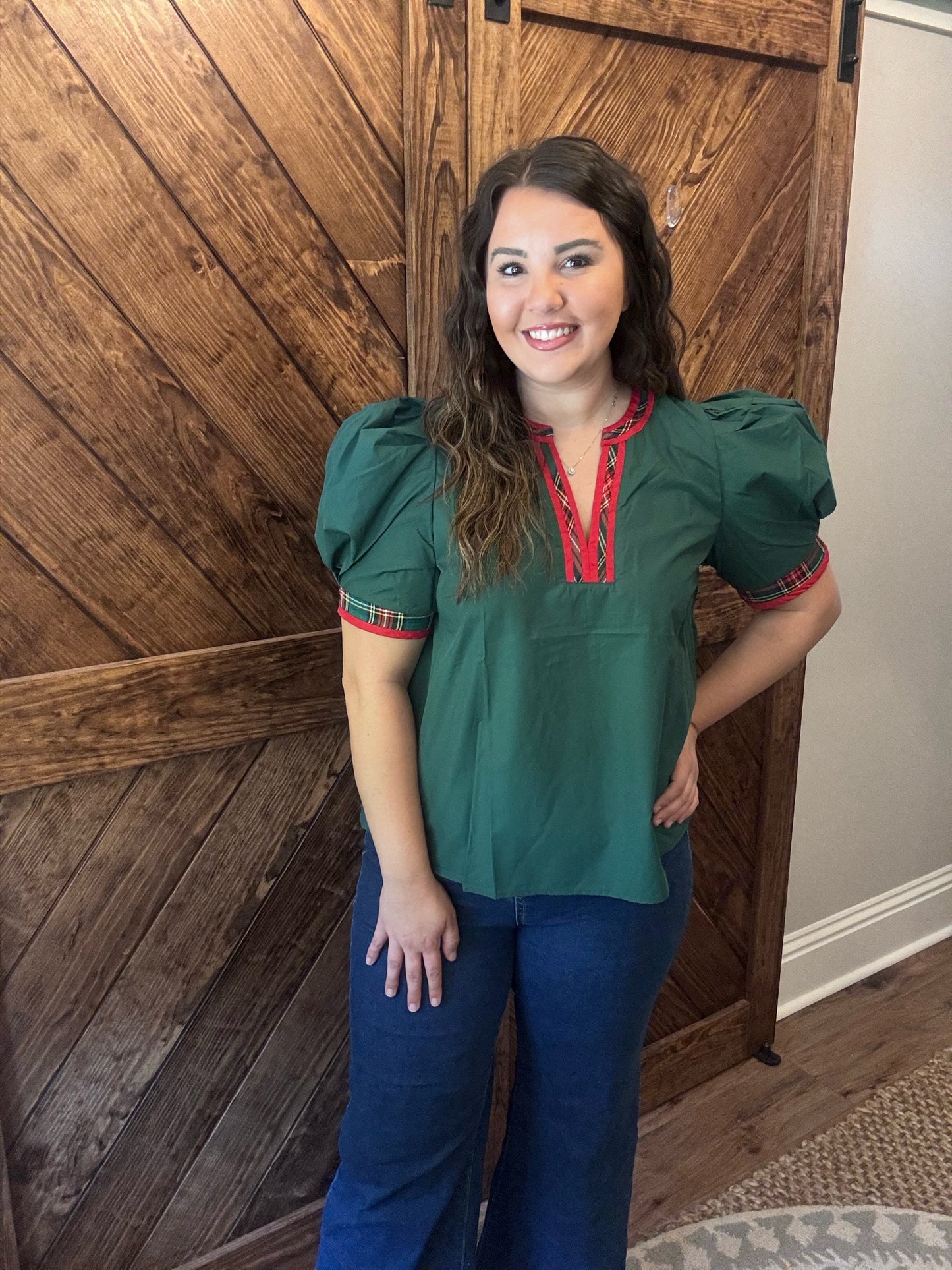 Plaid Detailed Top
