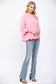 Pink Scallop Mock Neck Sweater
