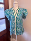 Teal Ruffle Top