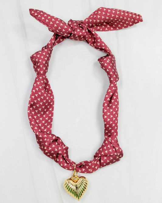 Garnet Scarf Charm Necklace