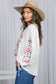 White Embroidered Long Puff Blouse