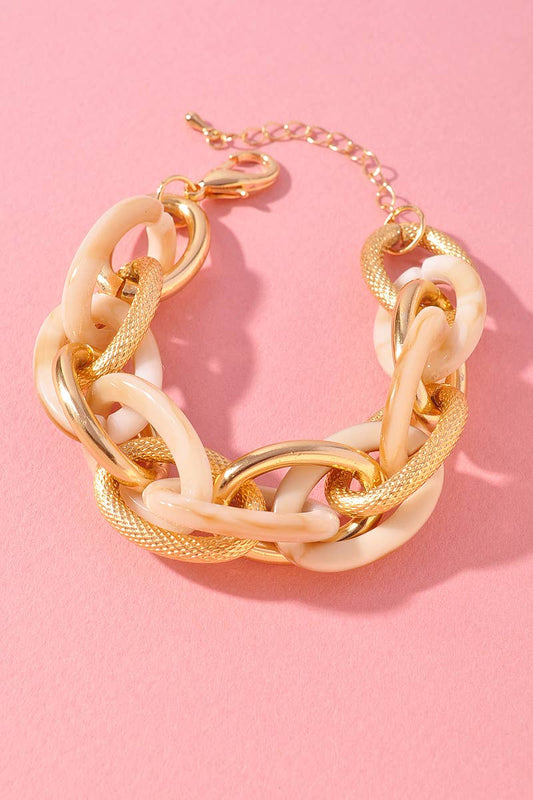 OVAL GOLD MULTI LINKED BRACELET