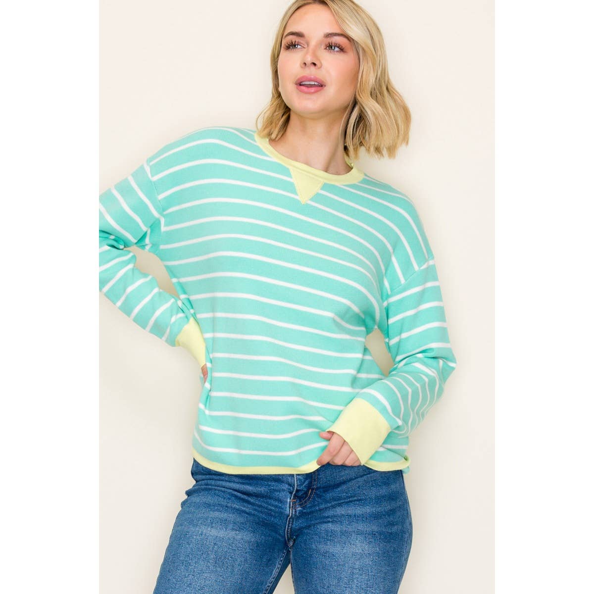 Mint Stripe Sweater