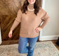 Mocha Dolman Sleeve Oversized Knit Sweater Top
