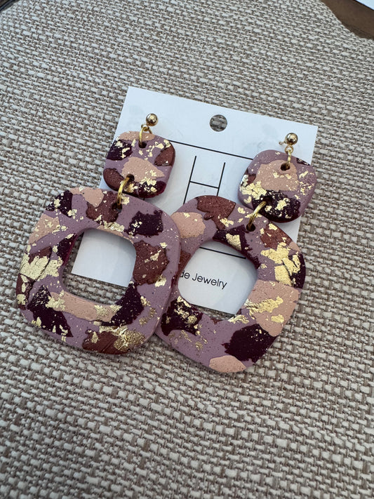 Mauve Clay Earrings