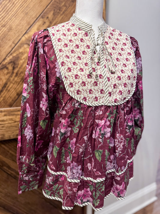 Burgundy Floral Top