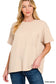Corded Short Sleeve Front Pocket Top