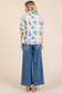 Floral Half Button-Up Blouse