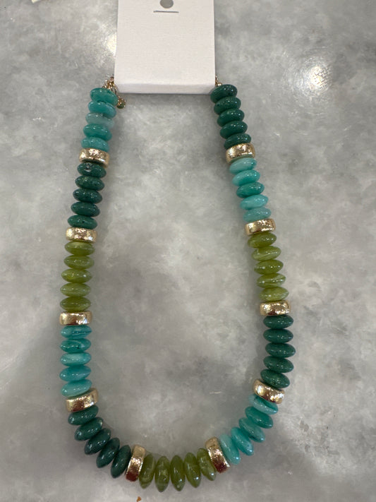 Blue & Green Beaded Necklace