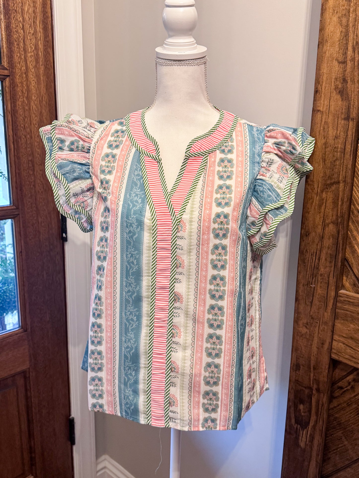 Patchwork Ruffle Top