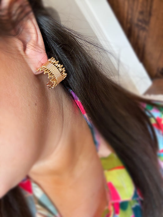 Gold Haystack Hoops
