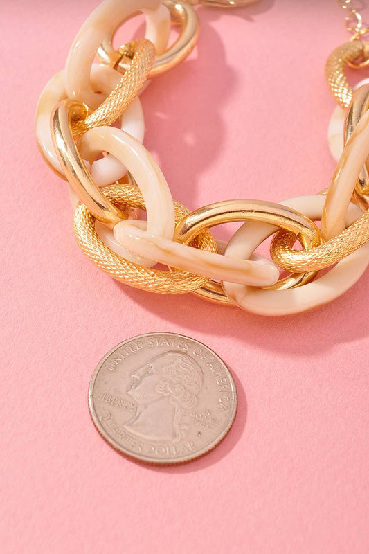 OVAL GOLD MULTI LINKED BRACELET
