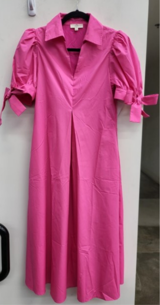 Barbie Pink Tie Sleeve Dress